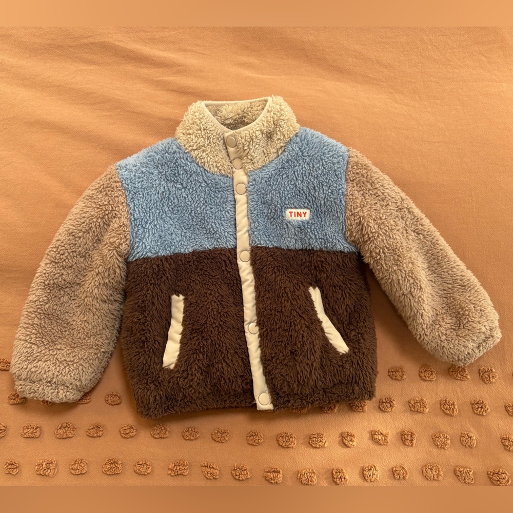 Tiny cottons Kids' Sherpa Jacket -Color block